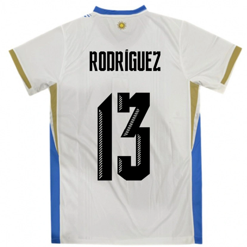 Danxen Män Uruguay Agustin Rodriguez #13 Vit Blå Bortatröja Matchtröjor 24-26 Tröjor T-Tröja