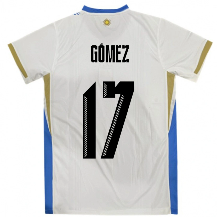 Danxen Män Uruguay Cecilia Gomez #17 Vit Blå Bortatröja Matchtröjor 24-26 Tröjor T-Tröja