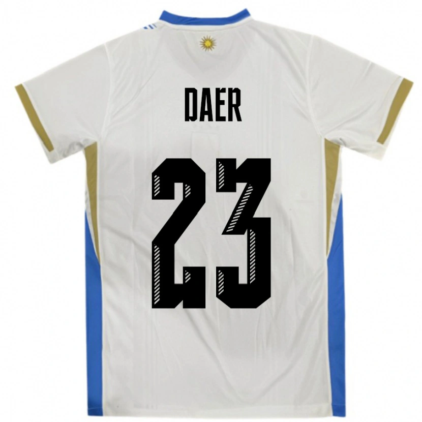 Danxen Män Uruguay Zulma Daer #23 Vit Blå Bortatröja Matchtröjor 24-26 Tröjor T-Tröja