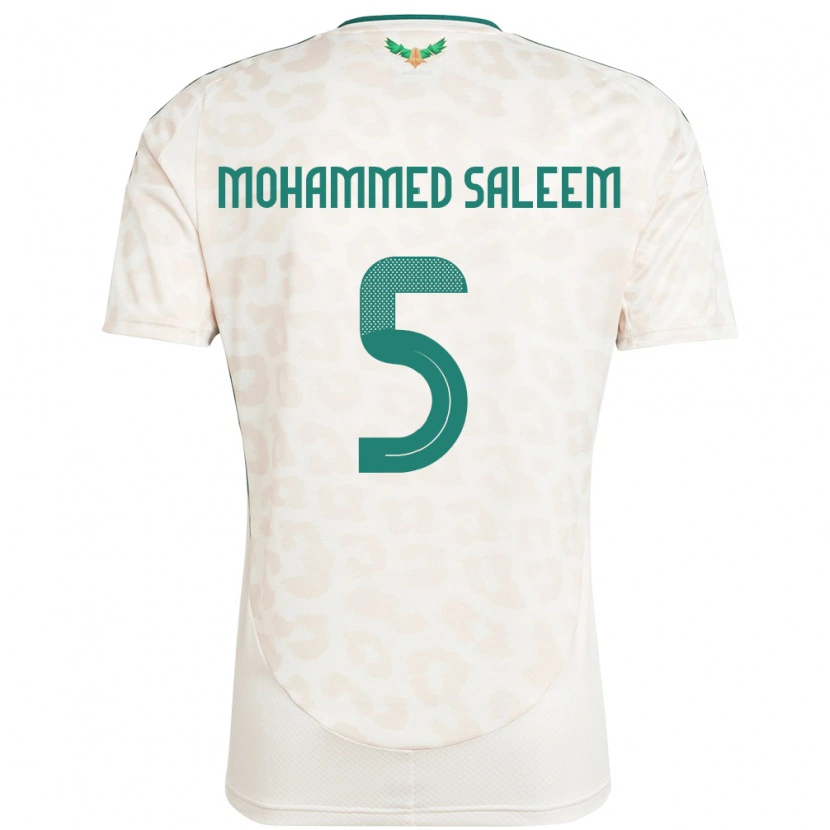 Danxen Män Saudi-Arabien Moayad Mohammed Saleem #5 Vit Bortatröja Matchtröjor 24-26 Tröjor T-Tröja