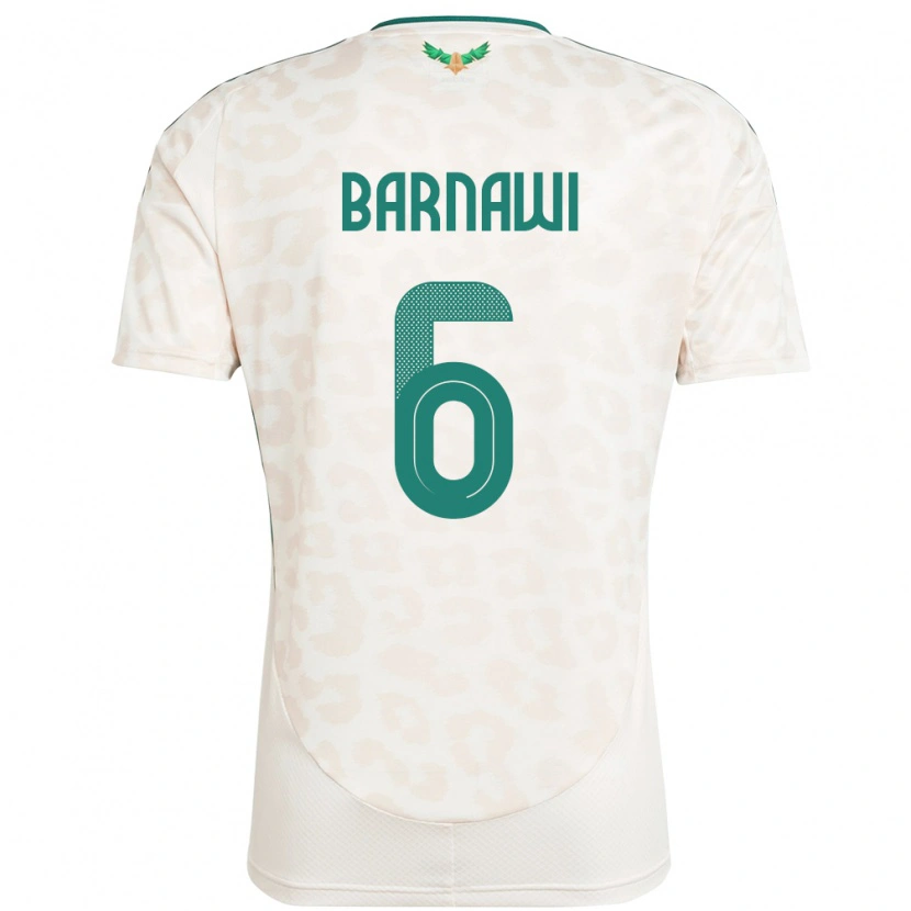 Danxen Män Saudi-Arabien Saleh Barnawi #6 Vit Bortatröja Matchtröjor 24-26 Tröjor T-Tröja