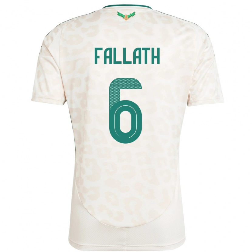 Danxen Män Saudi-Arabien Mohammed Fallath #6 Vit Bortatröja Matchtröjor 24-26 Tröjor T-Tröja