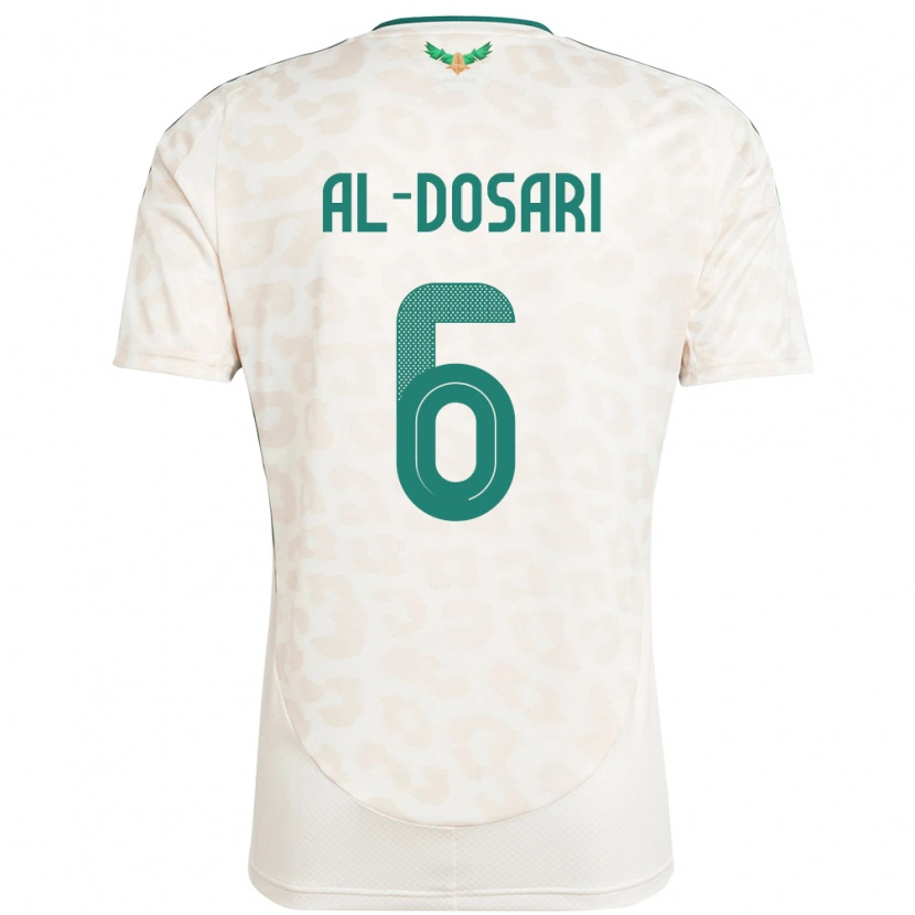 Danxen Män Saudi-Arabien Saeed Al-Dosari #6 Vit Bortatröja Matchtröjor 24-26 Tröjor T-Tröja