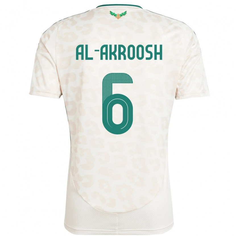 Danxen Män Saudi-Arabien Hassan Al-Akroosh #6 Vit Bortatröja Matchtröjor 24-26 Tröjor T-Tröja