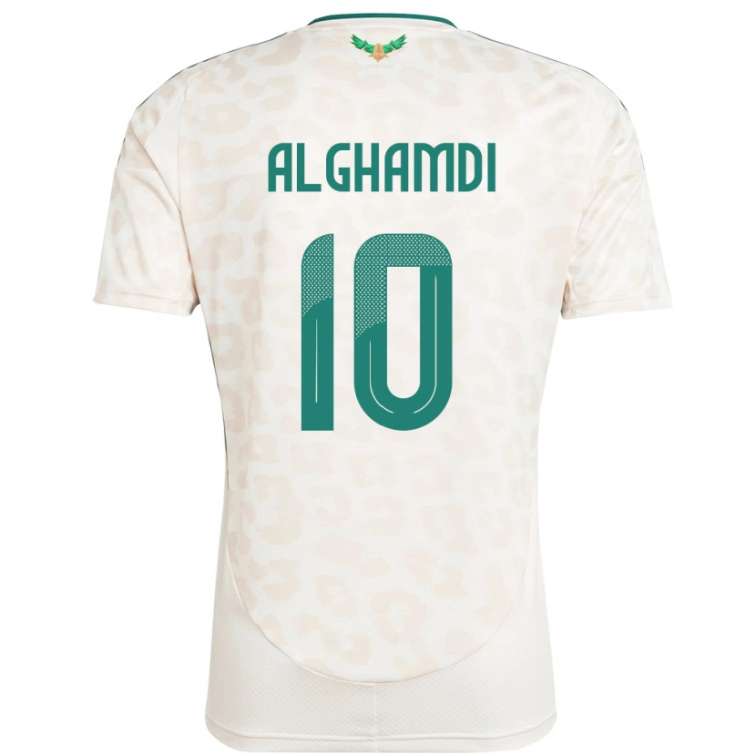 Danxen Män Saudi-Arabien Ahmad Alghamdi #10 Vit Bortatröja Matchtröjor 24-26 Tröjor T-Tröja