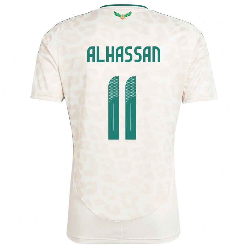 Danxen Män Saudi-Arabien Abbas Alhassan #11 Vit Bortatröja Matchtröjor 24-26 Tröjor T-Tröja