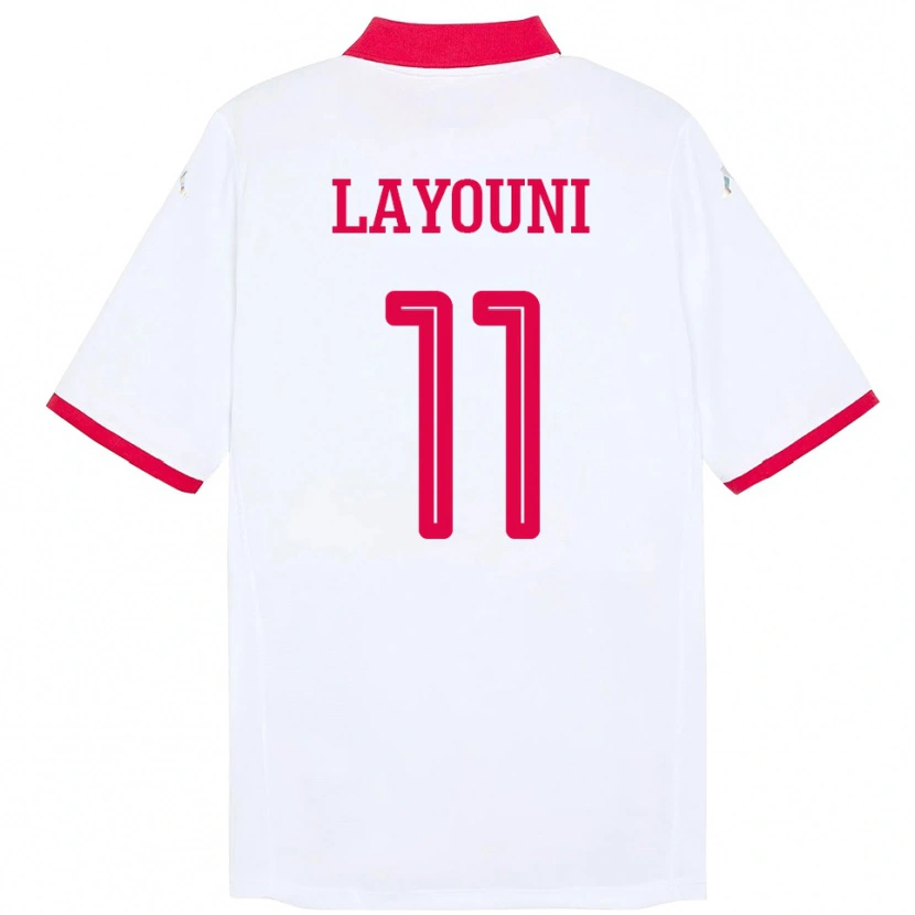 Danxen Män Tunisien Amor Layouni #11 Vit Bortatröja Matchtröjor 24-26 Tröjor T-Tröja