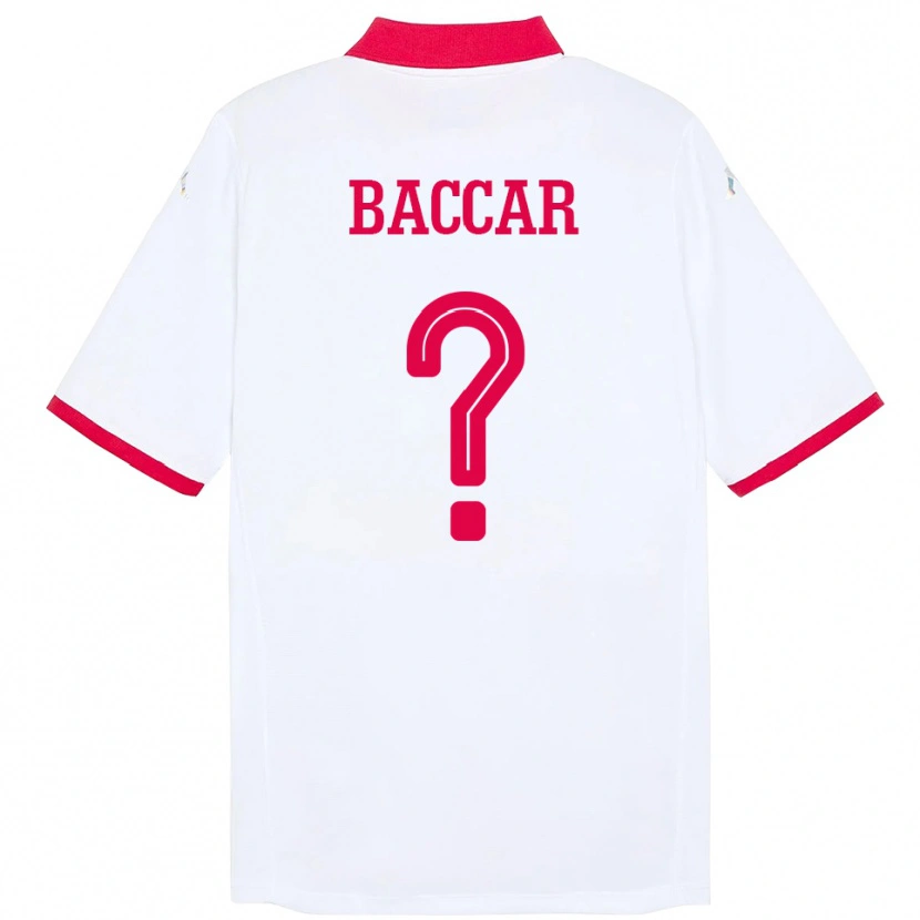 Danxen Män Tunisien Hichem Baccar #0 Vit Bortatröja Matchtröjor 24-26 Tröjor T-Tröja