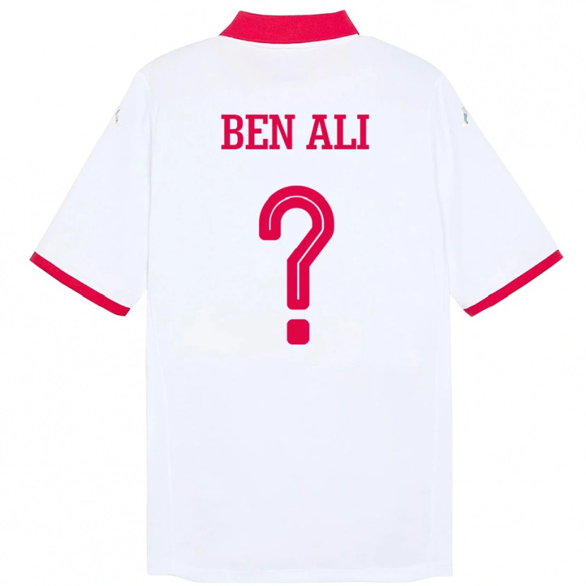 Danxen Män Tunisien Omar Ben Ali #0 Vit Bortatröja Matchtröjor 24-26 Tröjor T-Tröja