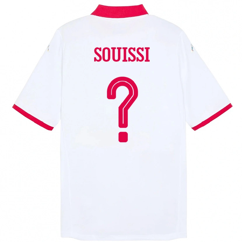 Danxen Män Tunisien Ibrahim Souissi #0 Vit Bortatröja Matchtröjor 24-26 Tröjor T-Tröja