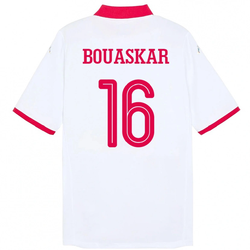 Danxen Män Tunisien Slim Bouaskar #16 Vit Bortatröja Matchtröjor 24-26 Tröjor T-Tröja
