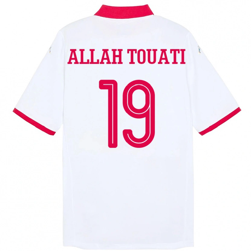 Danxen Män Tunisien Amen Allah Touati #19 Vit Bortatröja Matchtröjor 24-26 Tröjor T-Tröja