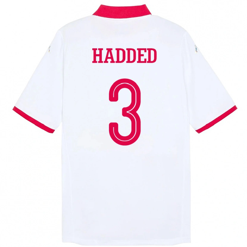 Danxen Män Tunisien Rayen Hadded #3 Vit Bortatröja Matchtröjor 24-26 Tröjor T-Tröja