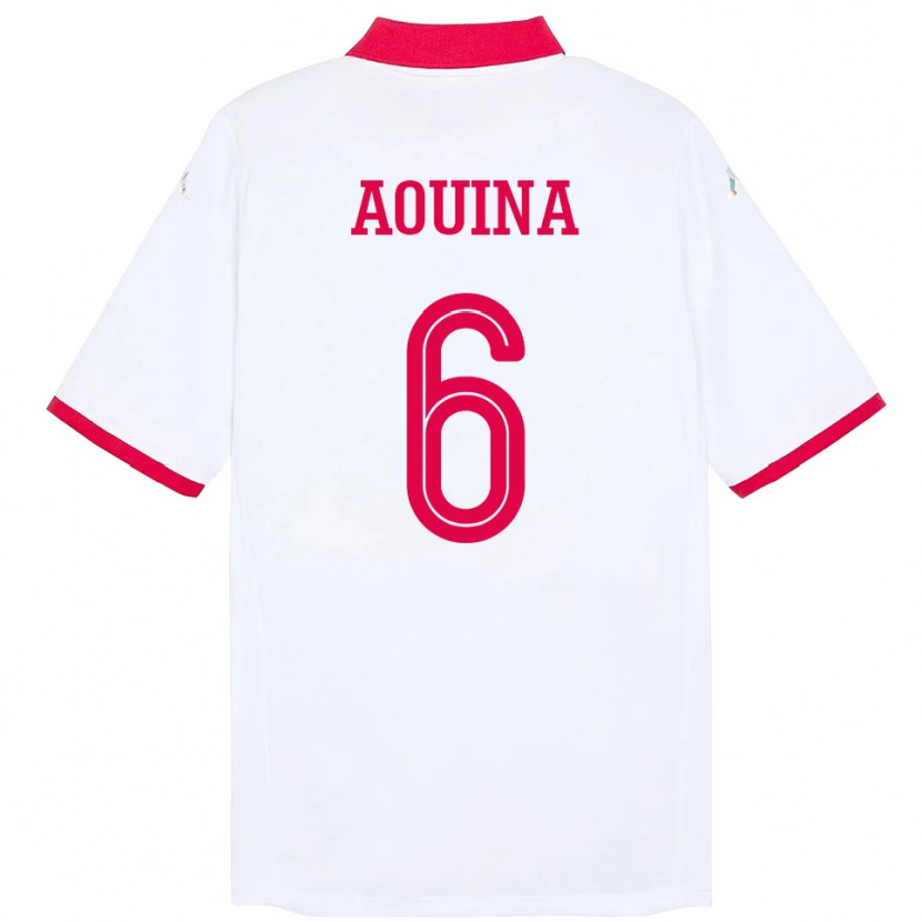 Danxen Män Tunisien Rania Aouina #6 Vit Bortatröja Matchtröjor 24-26 Tröjor T-Tröja