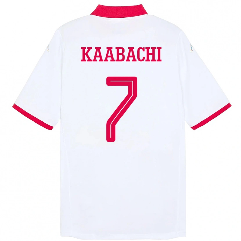 Danxen Män Tunisien Ella Kaabachi #7 Vit Bortatröja Matchtröjor 24-26 Tröjor T-Tröja