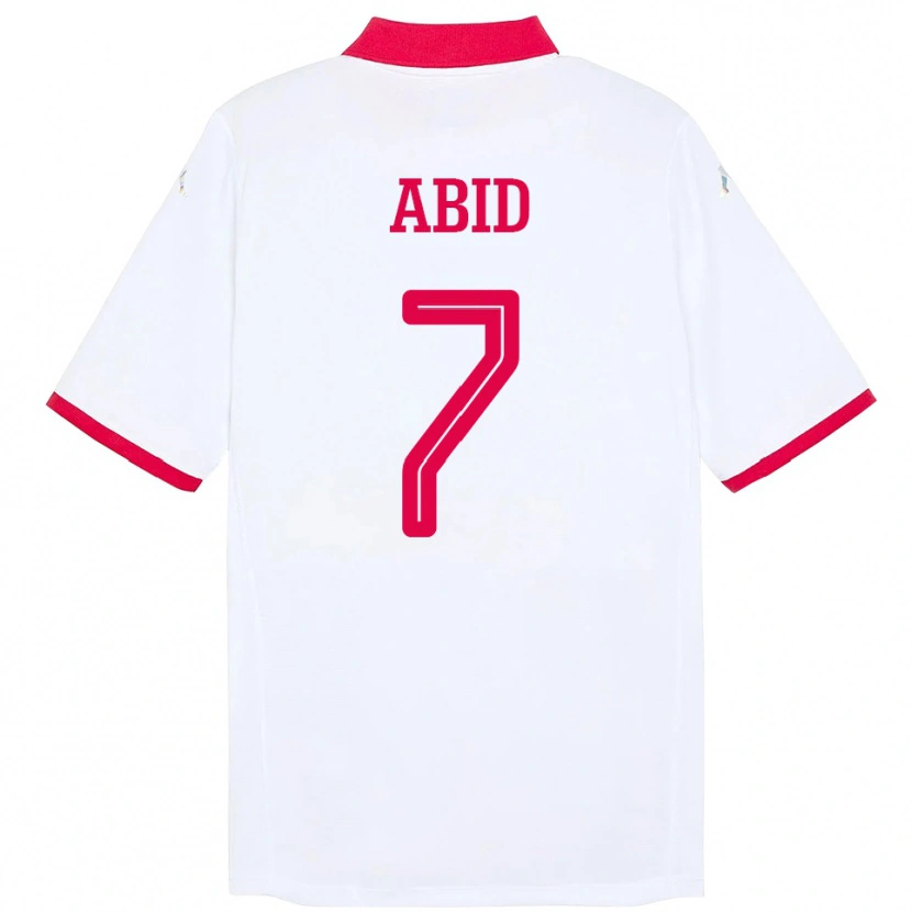 Danxen Män Tunisien Aziz Abid #7 Vit Bortatröja Matchtröjor 24-26 Tröjor T-Tröja