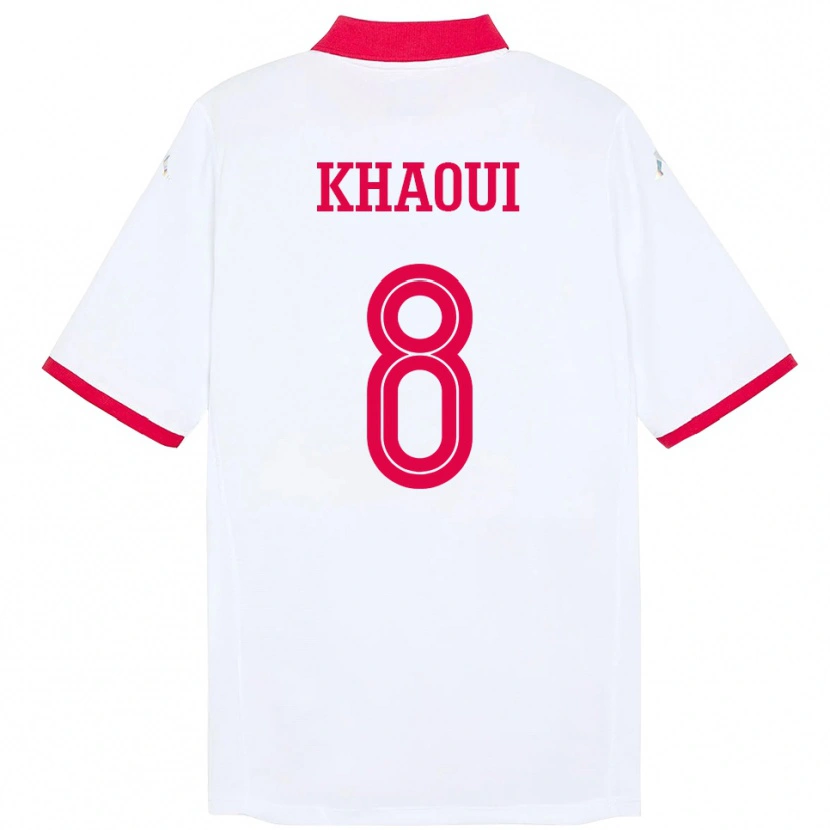 Danxen Män Tunisien Saif Eddine Khaoui #8 Vit Bortatröja Matchtröjor 24-26 Tröjor T-Tröja