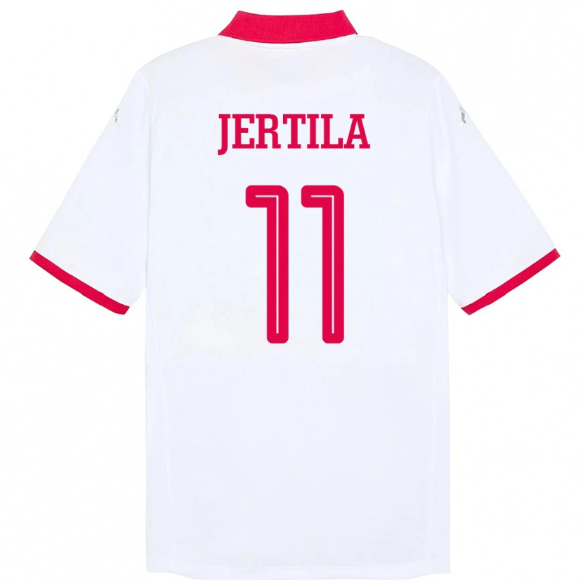 Danxen Män Tunisien Hedi Jertila #11 Vit Bortatröja Matchtröjor 24-26 Tröjor T-Tröja