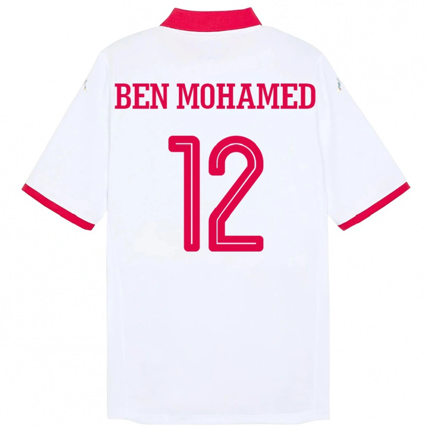 Danxen Män Tunisien Ibtissem Ben Mohamed #12 Vit Bortatröja Matchtröjor 24-26 Tröjor T-Tröja