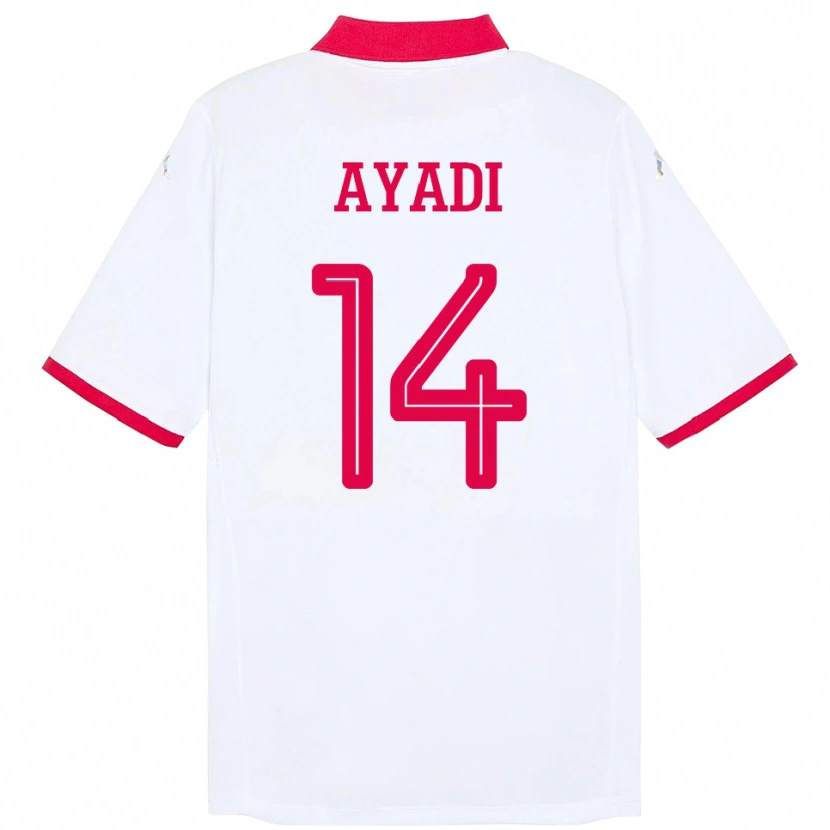 Danxen Män Tunisien Ghada Ayadi #14 Vit Bortatröja Matchtröjor 24-26 Tröjor T-Tröja