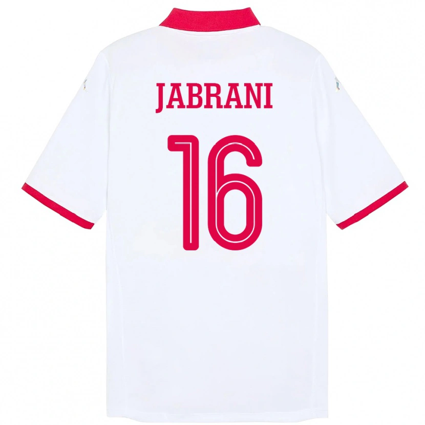 Danxen Män Tunisien Soulaima Jabrani #16 Vit Bortatröja Matchtröjor 24-26 Tröjor T-Tröja