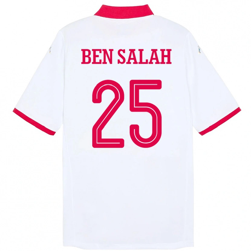 Danxen Män Tunisien Heni Ben Salah #25 Vit Bortatröja Matchtröjor 24-26 Tröjor T-Tröja
