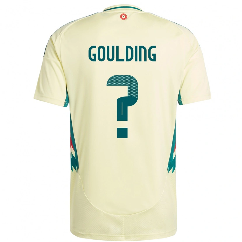 Danxen Män Wales Dan Goulding #0 Beige Gul Bortatröja Matchtröjor 24-26 Tröjor T-Tröja