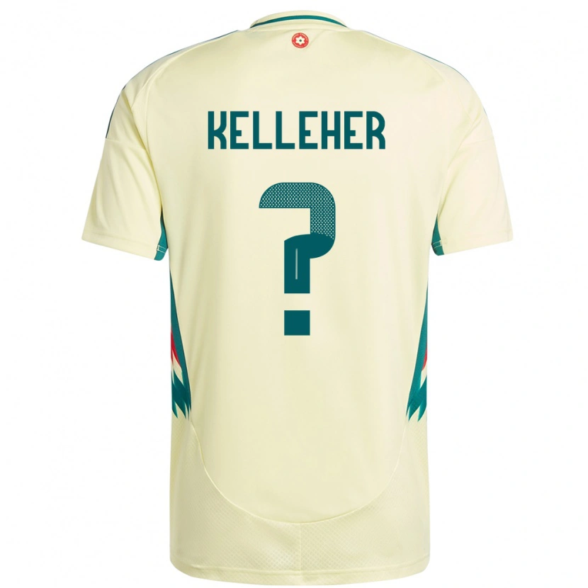 Danxen Män Wales Leo Kelleher #0 Beige Gul Bortatröja Matchtröjor 24-26 Tröjor T-Tröja