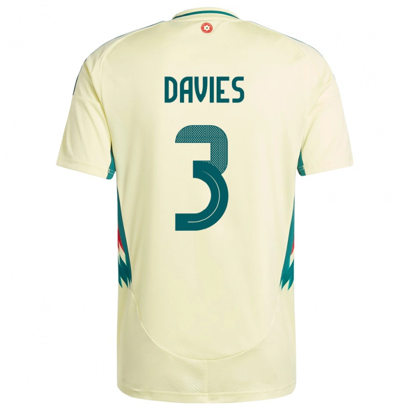 Danxen Män Wales Mael Davies #3 Beige Gul Bortatröja Matchtröjor 24-26 Tröjor T-Tröja