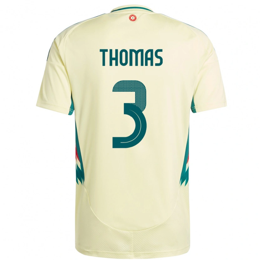 Danxen Män Wales Elis Thomas #3 Beige Gul Bortatröja Matchtröjor 24-26 Tröjor T-Tröja