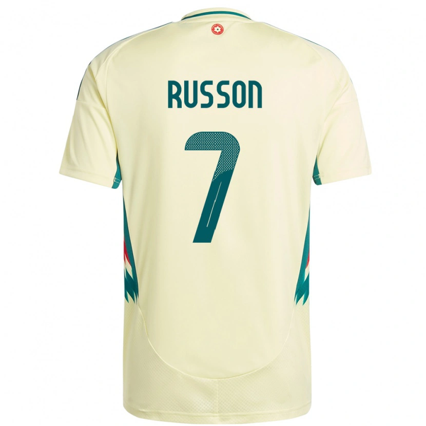 Danxen Män Wales Will Russon #7 Beige Gul Bortatröja Matchtröjor 24-26 Tröjor T-Tröja