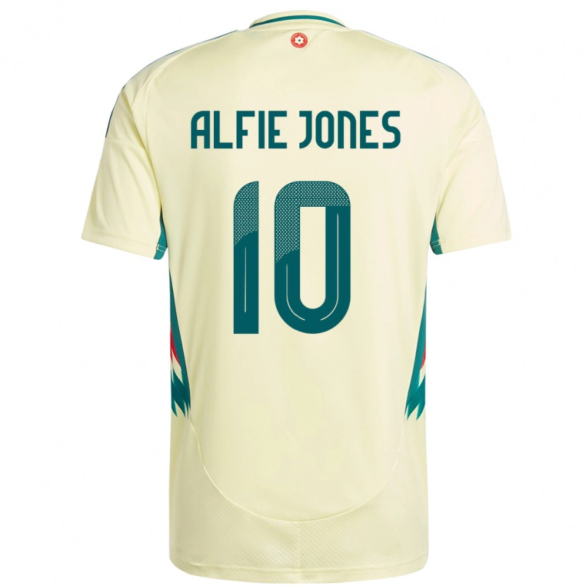Danxen Män Wales Alfie Jones #10 Beige Gul Bortatröja Matchtröjor 24-26 Tröjor T-Tröja