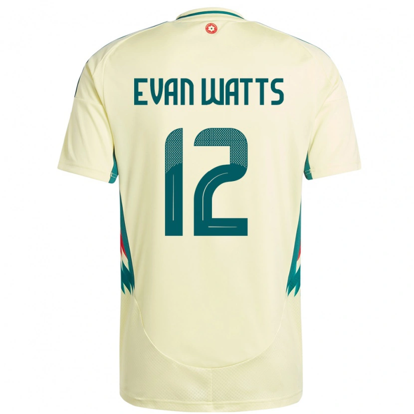 Danxen Män Wales Evan Watts #12 Beige Gul Bortatröja Matchtröjor 24-26 Tröjor T-Tröja