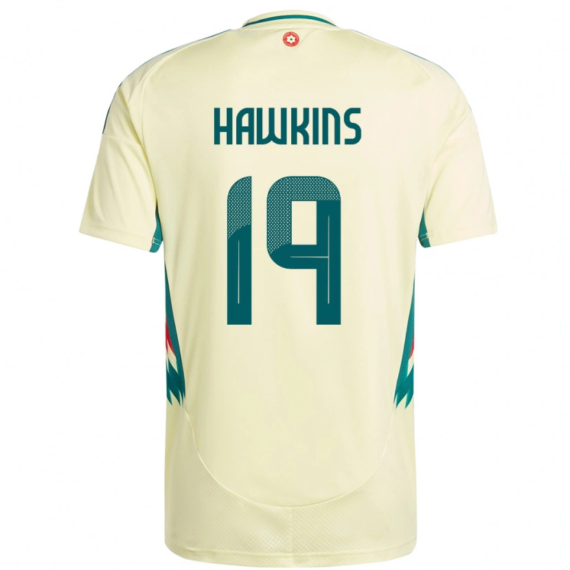 Danxen Män Wales Max Hawkins #19 Beige Gul Bortatröja Matchtröjor 24-26 Tröjor T-Tröja