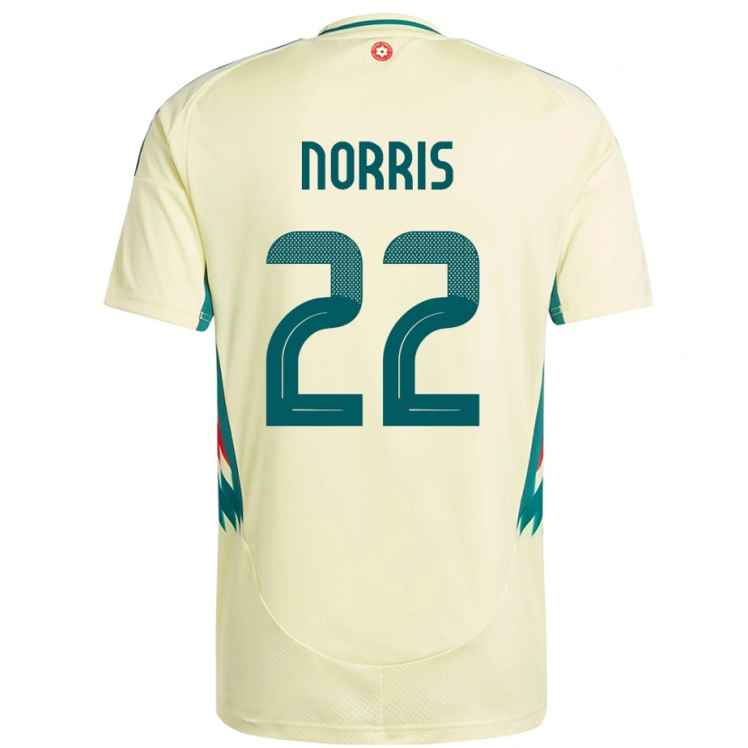 Danxen Män Wales Jacob Norris #22 Beige Gul Bortatröja Matchtröjor 24-26 Tröjor T-Tröja
