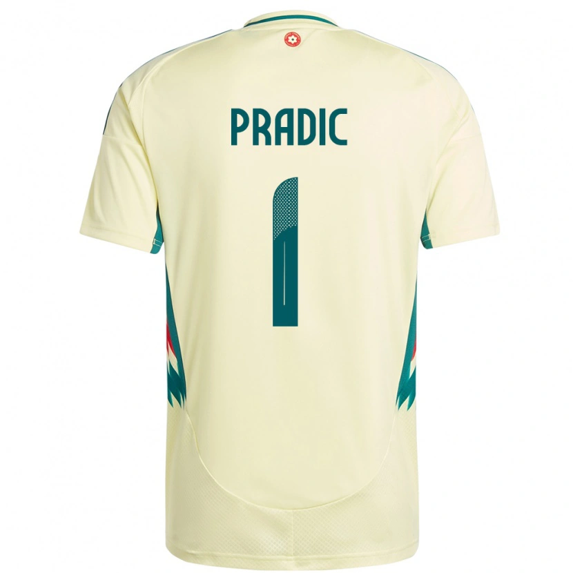 Danxen Män Wales James Pradic #1 Beige Gul Bortatröja Matchtröjor 24-26 Tröjor T-Tröja