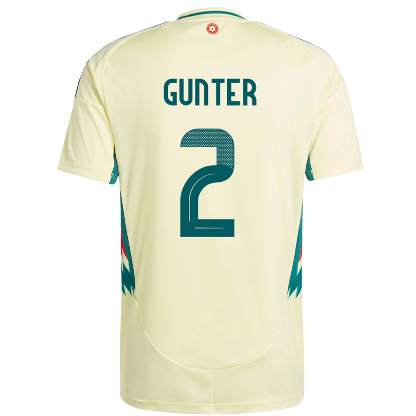 Danxen Män Wales Chris Gunter #2 Beige Gul Bortatröja Matchtröjor 24-26 Tröjor T-Tröja