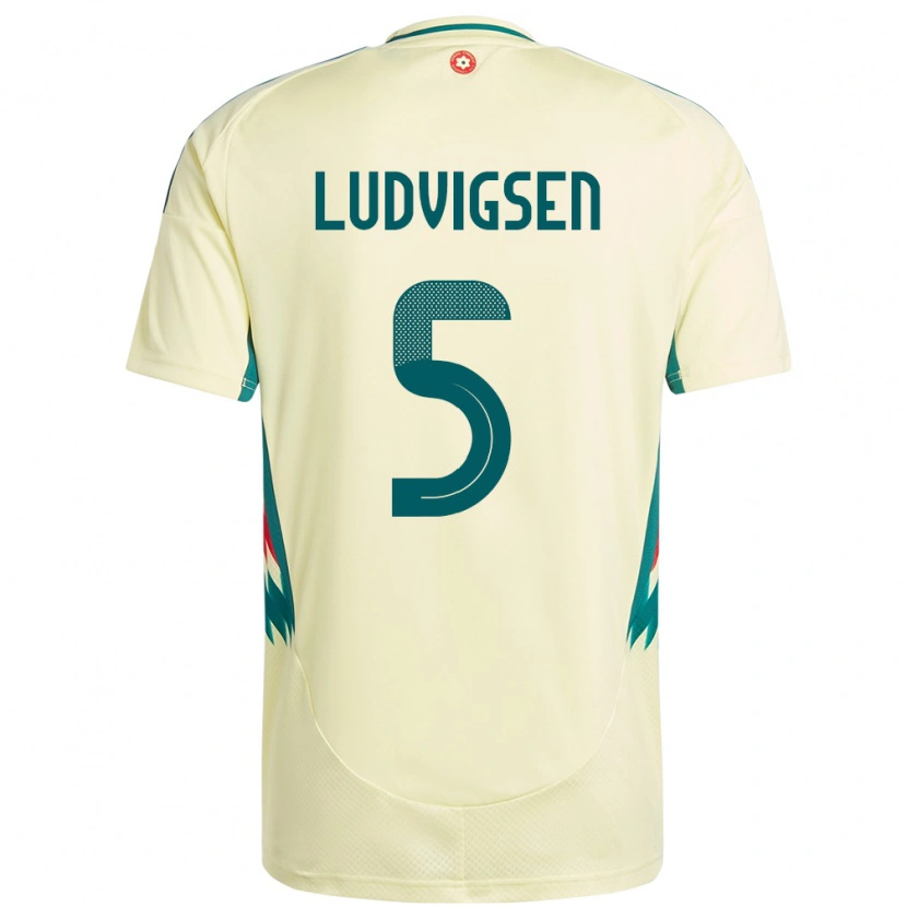 Danxen Män Wales Kai Ludvigsen #5 Beige Gul Bortatröja Matchtröjor 24-26 Tröjor T-Tröja