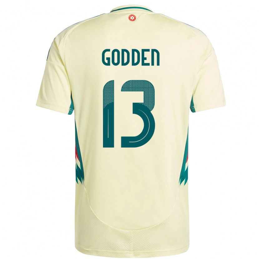 Danxen Män Wales Scott Godden #13 Beige Gul Bortatröja Matchtröjor 24-26 Tröjor T-Tröja