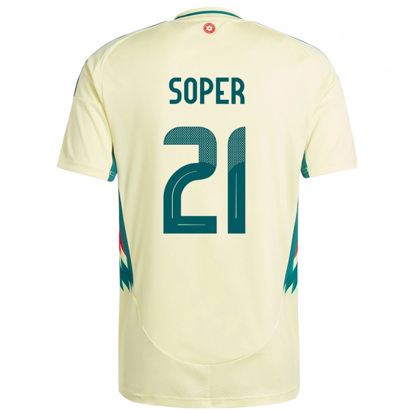 Danxen Män Wales Poppy Soper #21 Beige Gul Bortatröja Matchtröjor 24-26 Tröjor T-Tröja
