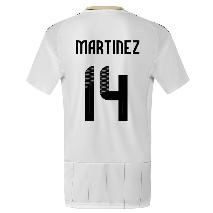 Danxen Män Costa Rica Alonso Martínez #14 Vit Bortatröja Matchtröjor 24-26 Tröjor T-Tröja