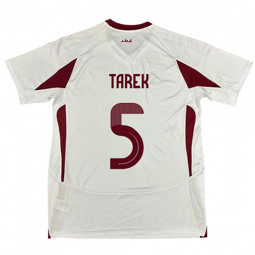 Danxen Män Qatar Tarek Salman #5 Vit Bortatröja Matchtröjor 24-26 Tröjor T-Tröja