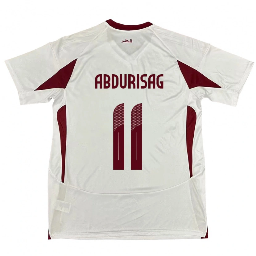 Danxen Män Qatar Yusuf Abdurisag #11 Vit Bortatröja Matchtröjor 24-26 Tröjor T-Tröja