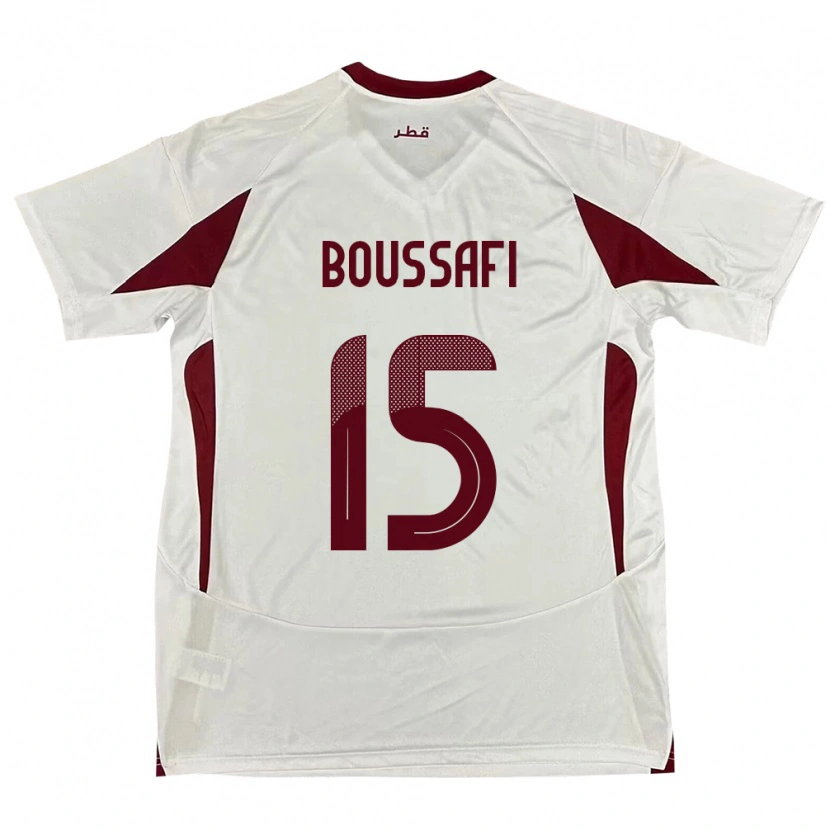 Danxen Män Qatar Rabh Boussafi #15 Vit Bortatröja Matchtröjor 24-26 Tröjor T-Tröja