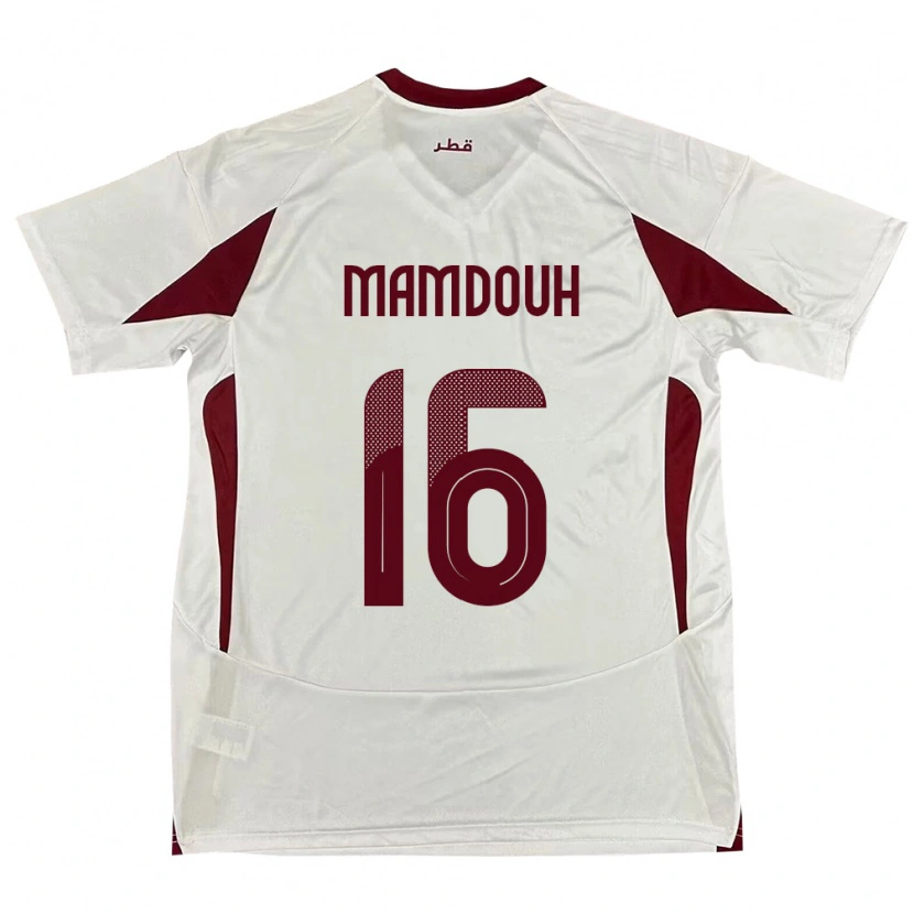 Danxen Män Qatar Bahaa Mamdouh #16 Vit Bortatröja Matchtröjor 24-26 Tröjor T-Tröja