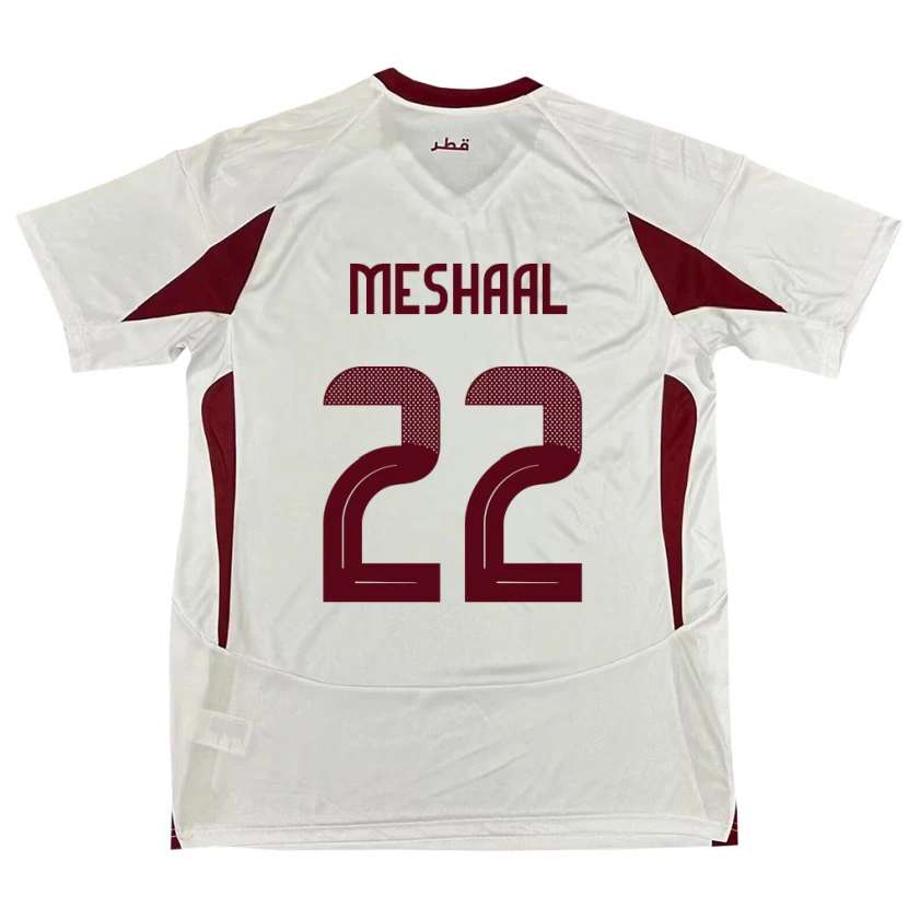 Danxen Män Qatar Meshaal Barsham #22 Vit Bortatröja Matchtröjor 24-26 Tröjor T-Tröja