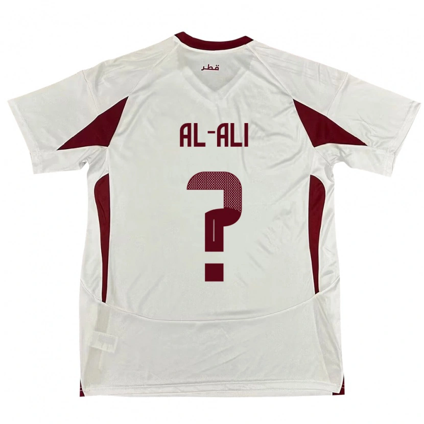 Danxen Män Qatar Abdulla Al-Ali #0 Vit Bortatröja Matchtröjor 24-26 Tröjor T-Tröja