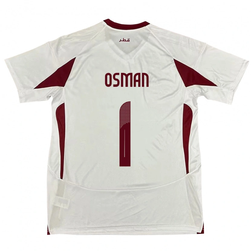 Danxen Män Qatar Abubaker Osman #1 Vit Bortatröja Matchtröjor 24-26 Tröjor T-Tröja