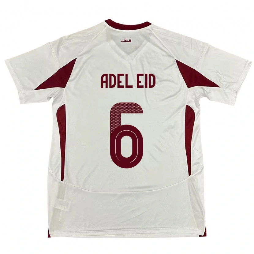 Danxen Män Qatar Bassam Adel Eid #6 Vit Bortatröja Matchtröjor 24-26 Tröjor T-Tröja