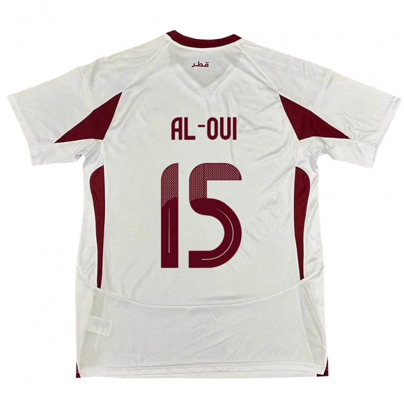 Danxen Män Qatar Ayoub Al-Oui #15 Vit Bortatröja Matchtröjor 24-26 Tröjor T-Tröja